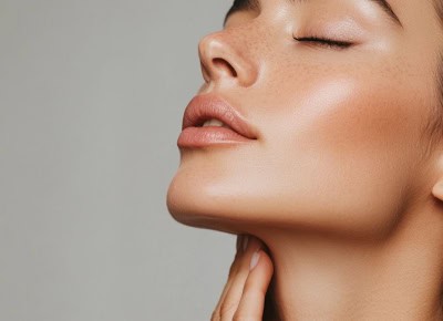 Jawline contouring close-up