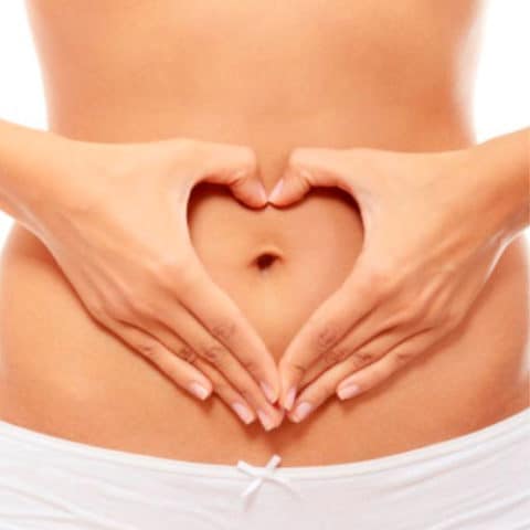 heart shape on stomach